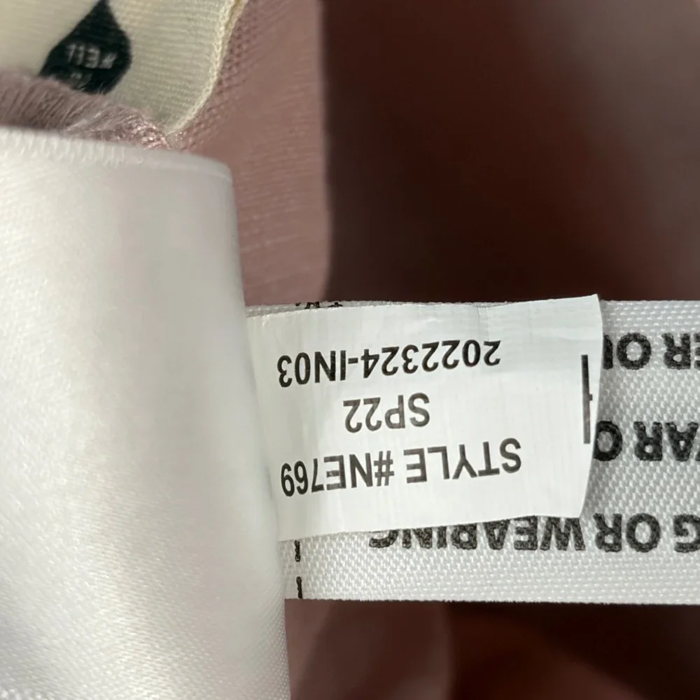 Madewell‎ Pink Linen Blend Tiered Mini Dress V-Neck Short Sleeve NE769 Large